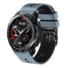 For Honor Watch GS Pro 22mm Cinturino in silicone bicolore traforato (blu + grigio)