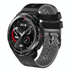 For Honor Watch GS Pro Cinturino in silicone bicolore traforato da 22 mm (nero + grigio)