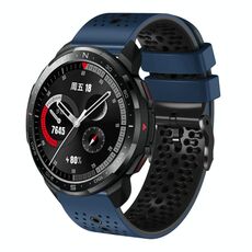 For Honor Watch GS Pro Cinturino in silicone bicolore traforato da 22 mm (blu notte + nero)