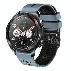 For Honor Watch Dream Cinturino in silicone bicolore traforato da 22 mm (blu + grigio)