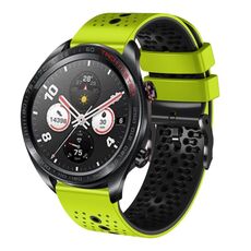 For Honor Watch Dream Cinturino in silicone bicolore traforato da 22 mm (lime + nero)
