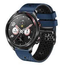 For Honor Watch Dream 22mm Cinturino in silicone perforato bicolore (blu notte + nero)
