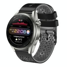 Per Huawei Watch 3 Pro Nuovo cinturino in silicone bicolore traforato da 22 mm (nero + grigio)