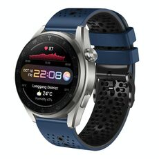 Per Huawei Watch 3 Pro Nuovo cinturino in silicone bicolore traforato da 22 mm (blu notte + nero)