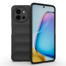 Per vivo T3X 5G Global Magic Shield TPU + custodia per telefono in flanella (nera)