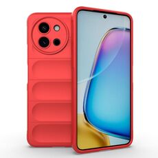 Per vivo T3X 5G Global Magic Shield TPU + custodia per telefono in flanella (rossa)
