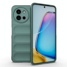 Per vivo T3X 5G Global Magic Shield TPU + custodia per telefono in flanella (verde scuro)