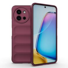 Per vivo Y38 5G / Y58 5G Global Magic Shield TPU + custodia per telefono in flanella (vino rosso)