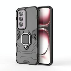 Per OPPO Reno12 Pro Global PC + Custodia protettiva antiurto in TPU con supporto per anello magnetico (nero)