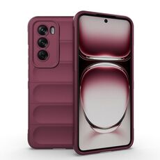 Per OPPO Reno12 Pro Global Magic Shield TPU + custodia per telefono in flanella (vino rosso)