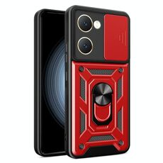 Per vivo Y03 Cover per fotocamera scorrevole Design TPU + Custodia per telefono PC (Rosso)
