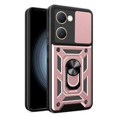 Per vivo Y03 custodia per fotocamera scorrevole design TPU + custodia per PC (oro rosa)