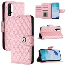 Per Honor 20/20 Pro / 20S Custodia per cellulare in pelle con texture rombica con cordino (rosa)