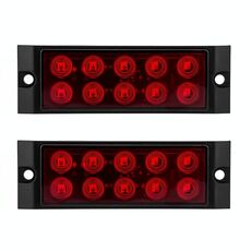 2 luci di posizione laterali per auto/camion, 10 LED, lampadine (rosso)