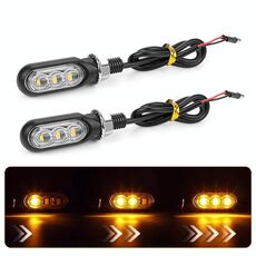 2 pezzi 12 V 3 LED per moto, mini indicatori di direzione ad acqua (trasparente)