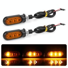2 pezzi 12 V 3 LED per moto, mini indicatori di direzione per acqua (giallo)