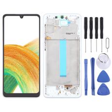 Per Samsung Galaxy A33 5G SM-A336 6,36 pollici OLED LCD Screen Digitizer assemblaggio completo con cornice (Bianco)