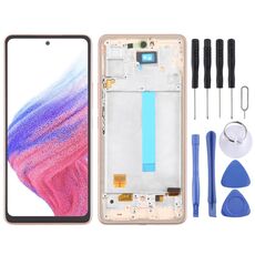 Per Samsung Galaxy A53 5G SM-A536 6,48 pollici OLED LCD Screen Digitizer assemblaggio completo con cornice (Oro)