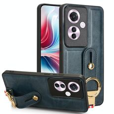 Per OPPO Reno11 PJH110 Custodia posteriore in pelle con cinturino (blu)