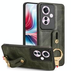 Per OPPO Reno11 PJH110 Custodia posteriore in pelle con cinturino (verde)
