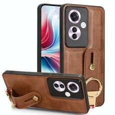 Per OPPO Reno11 PJH110 Custodia per telefono in pelle con cinturino posteriore (marrone)