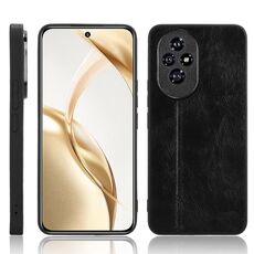 Custodia per telefono con cover posteriore cucita con motivo mucca per Honor 200 Pro (nera)