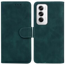 Per OPPO Reno12 5G Global Skin Feel Custodia per telefono in pelle flip in puro colore (verde)