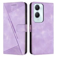 Custodia per telefono in pelle Dream Triangle per vivo Y03 / Y18 / Y18e con cordino (viola)