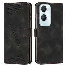 Custodia per telefono in pelle Dream Triangle per vivo Y03 / Y18 / Y18e con cordino (nero)