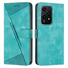 Custodia per telefono in pelle Triangolo Global Dream per Honor 200 Lite con cordino (verde)