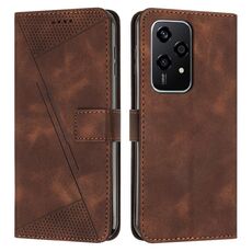 Custodia per telefono in pelle Triangolo Global Dream per Honor 200 Lite con cordino (marrone)