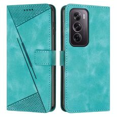 Per OPPO Reno12 Pro Custodia per telefono in pelle Global Dream Triangle con cordino (verde)