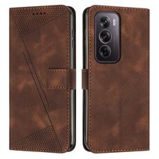 Per OPPO Reno12 Pro Global Dream Triangle Custodia in pelle con cordino (marrone)