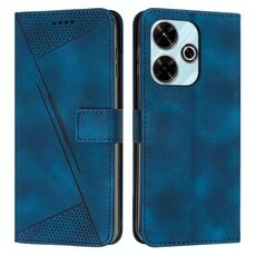 Per Xiaomi Redmi 13 4G Dream Triangle Custodia in pelle con cordino (blu)