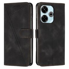 Per Xiaomi Redmi 13 4G Custodia per telefono in pelle Dream Triangle con cordino (nero)