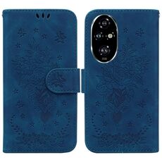 Custodia per telefono in pelle goffrata rosa farfalla per Honor 200 Pro (blu)