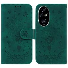 Custodia per telefono in pelle goffrata rosa farfalla per Honor 200 Pro (verde)