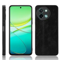 Custodia per cellulare con cover posteriore cucita con motivo mucca per vivo Y38 / Y200i (nera)