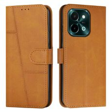 Custodia per telefono in pelle con fibbia in pelle di vitello con cuciture per vivo Y28 4G (giallo)