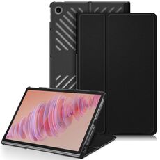 Per Lenovo Tab Plus 11.5 TB351FU Custer Custodia smart tablet in pelle 3 pieghevoli Pure Color (nera)