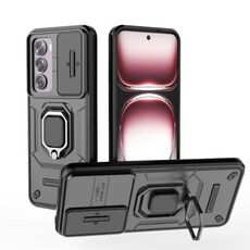 Per OPPO Reno12 Pro Custodia per telefono antiurto in TPU + PC con supporto scorrevole globale Camshield (nero)