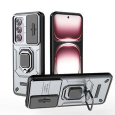 Per OPPO Reno12 Pro Global Sliding Camshield TPU + Custodia per telefono antiurto per PC con supporto (grigio)