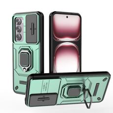 Per OPPO Reno12 Pro Global Sliding Camshield TPU + PC Custodia antiurto per telefono con supporto (verde)