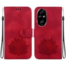 Custodia per telefono in pelle goffrata Lotus per Honor 200 Pro (rossa)