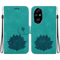 Custodia per telefono in pelle goffrata Honor 200 Pro Lotus (verde)