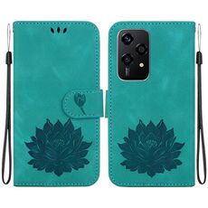 Custodia per telefono in pelle goffrata Global Lotus per Honor 200 Lite (verde)