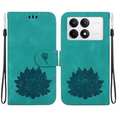 Custodia per telefono in pelle goffrata Lotus per Redmi K70 / K70 Pro (verde)