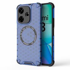 Custodia per telefono antiurto con anello magnetico a nido d'ape globale per Redmi 13 4G (blu)