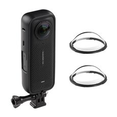 Per cornice protettiva in plastica per PC Insta360 X4 con protezione copriobiettivo per PC (nero)