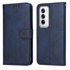 Per OPPO Reno12 5G Global Classic Custodia in pelle flip con texture di vitello (blu)